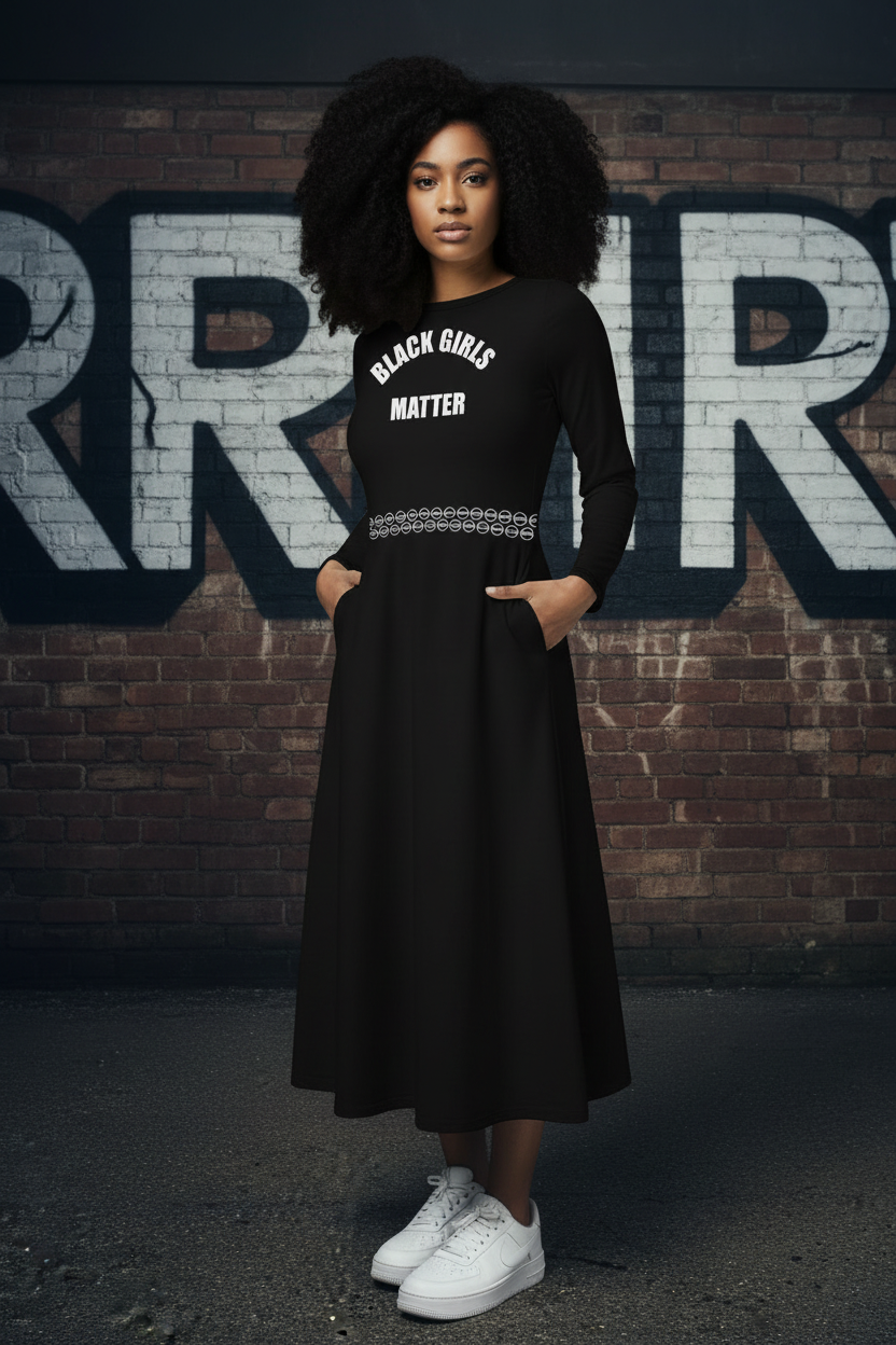 Black Girls Matter Dress - 3/4 Front-Left View