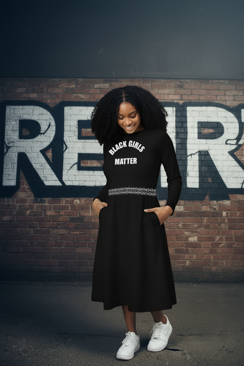 Black Girls Matter Dress - Smiling at Words