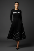 Black Healing Midi Dress - Hands in Pockets